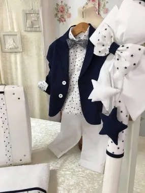 1855 - Star Boy Baptism/ Christening Suit & Set