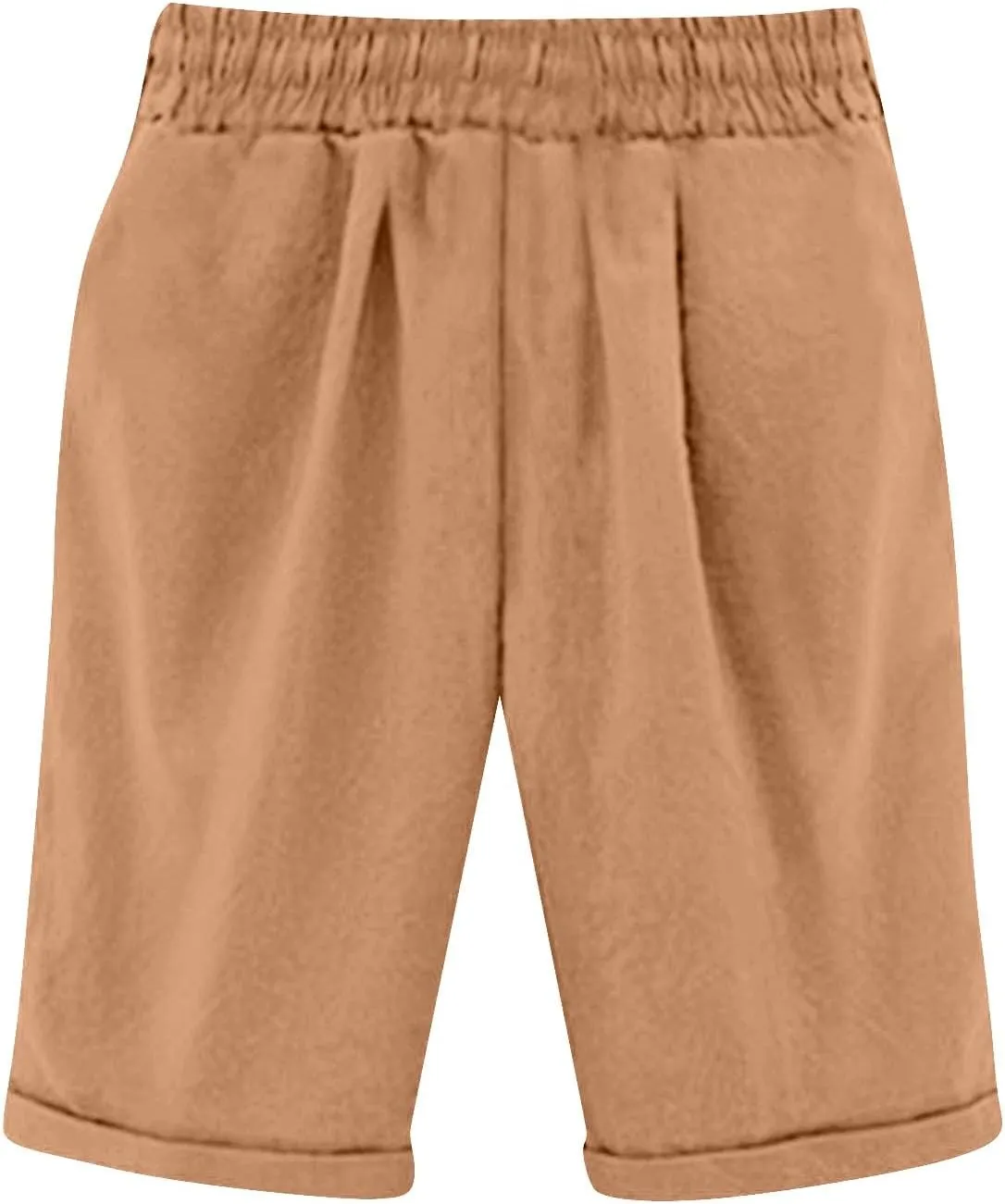 Bermuda Shorts for Women Knee Length Plus Size Linen Shorts Drawstring SweatShorts Athletic Workout Shorts with Pocket