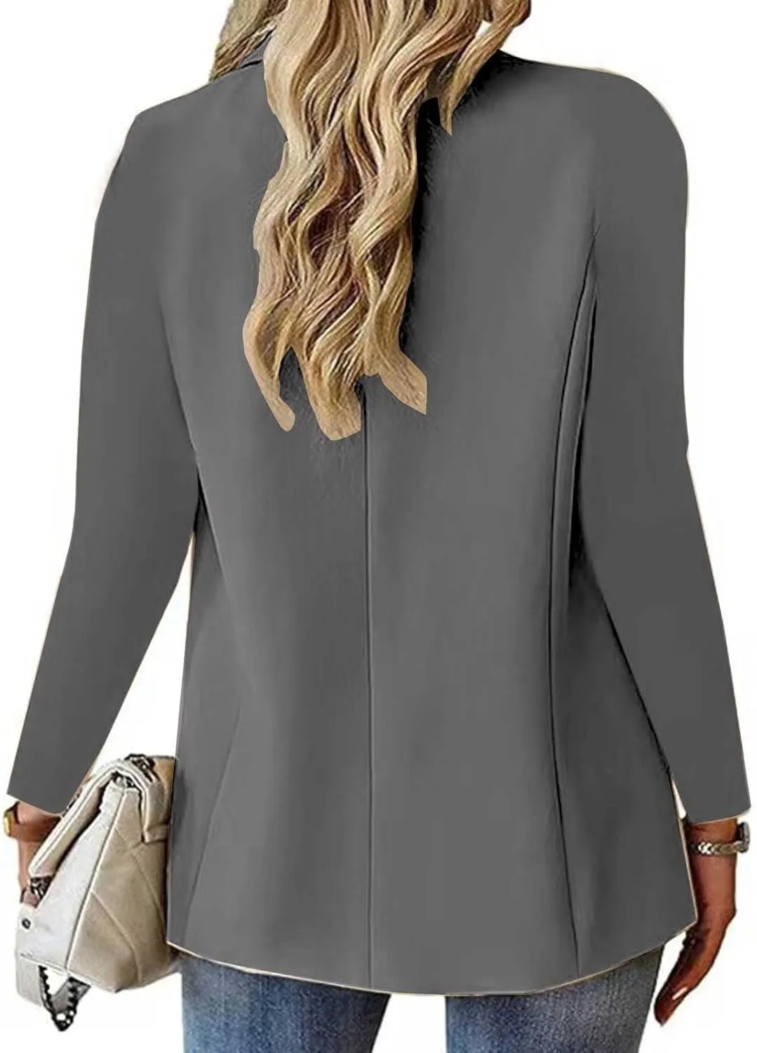 Blazers for Women Business Dressy Open Front Casual Suit Jacket Lightweight Elegant Long Sleeve Work Office Blazer