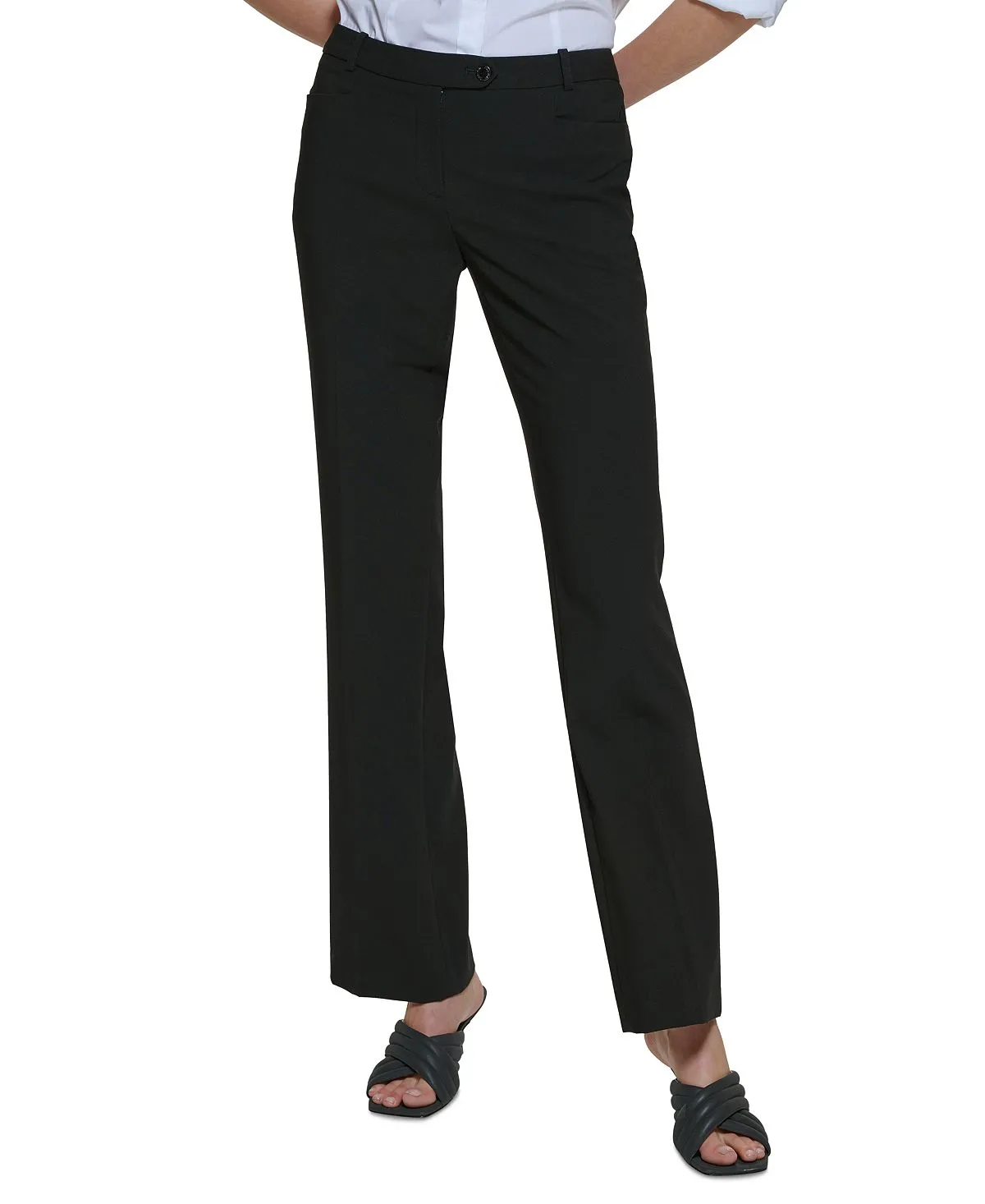Calvin Klein Women's Modern Fit Pants, Regular and Petite, Black