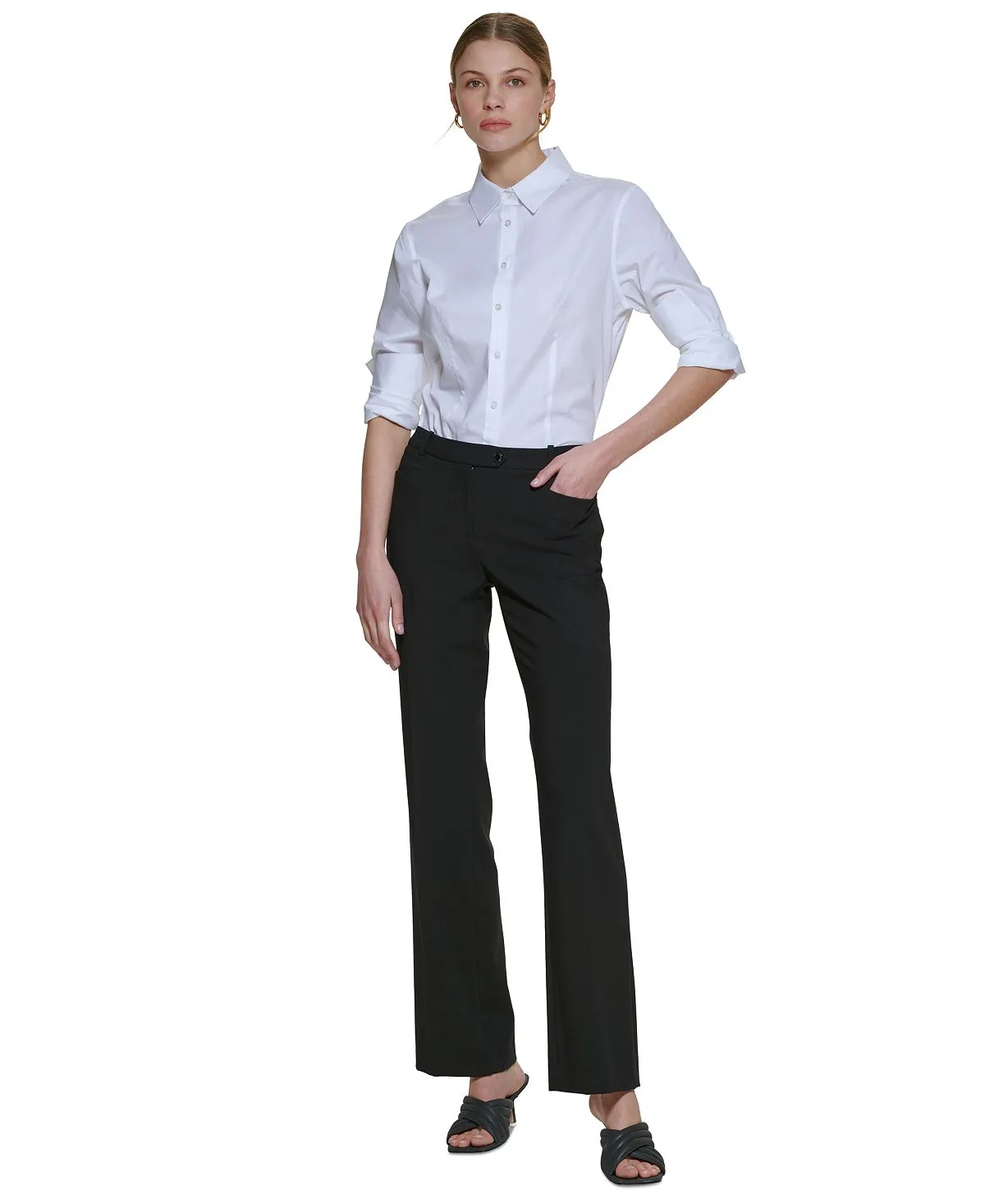 Calvin Klein Women's Modern Fit Pants, Regular and Petite, Black