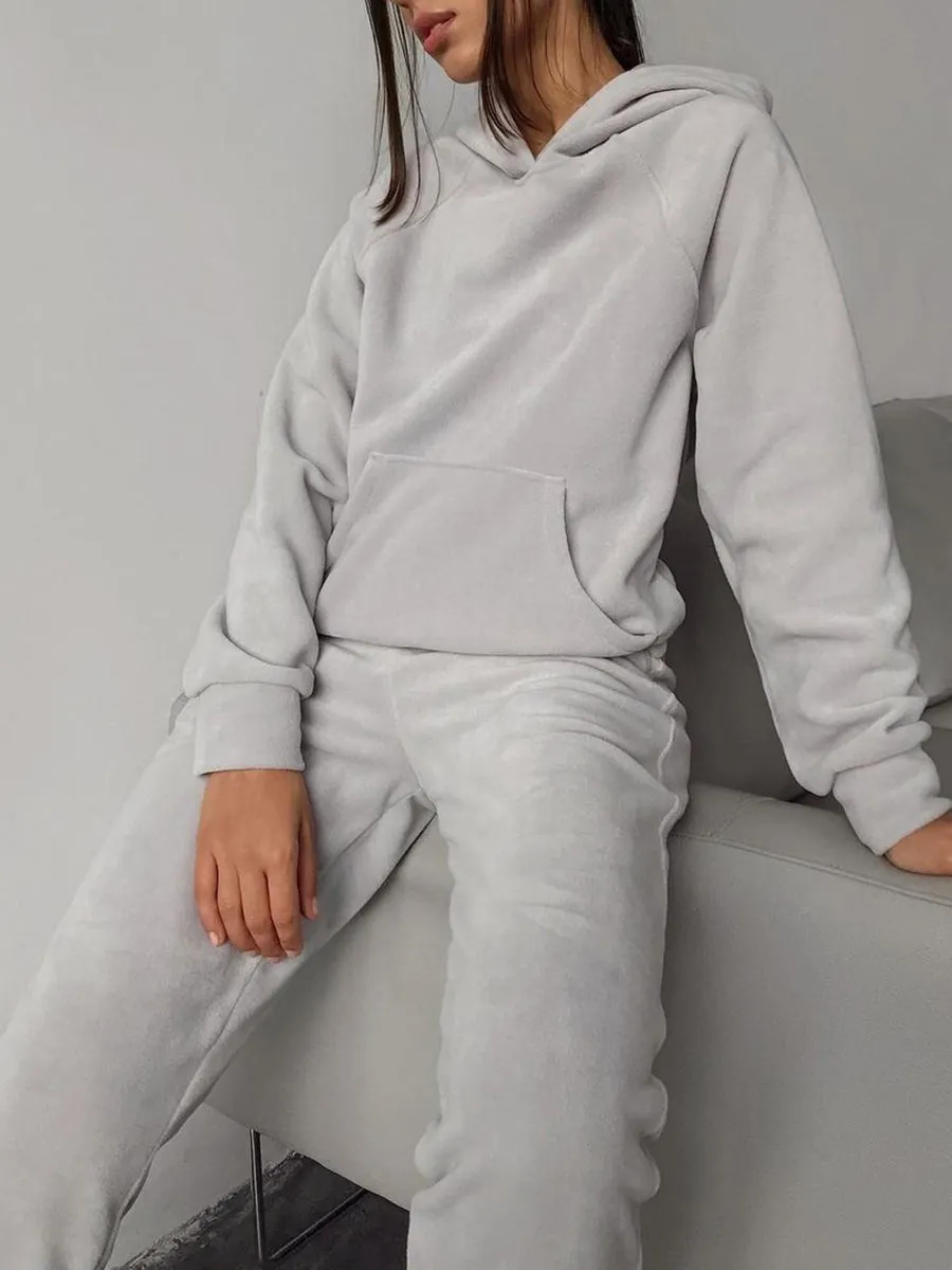 Cosy Loose Pocket Hoodies Two-Piece Suit