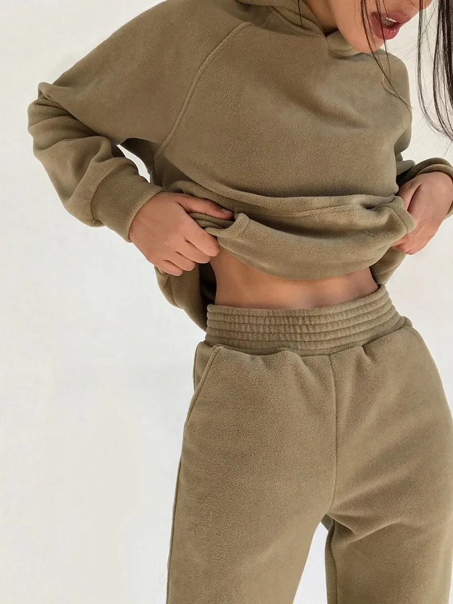 Cosy Loose Pocket Hoodies Two-Piece Suit