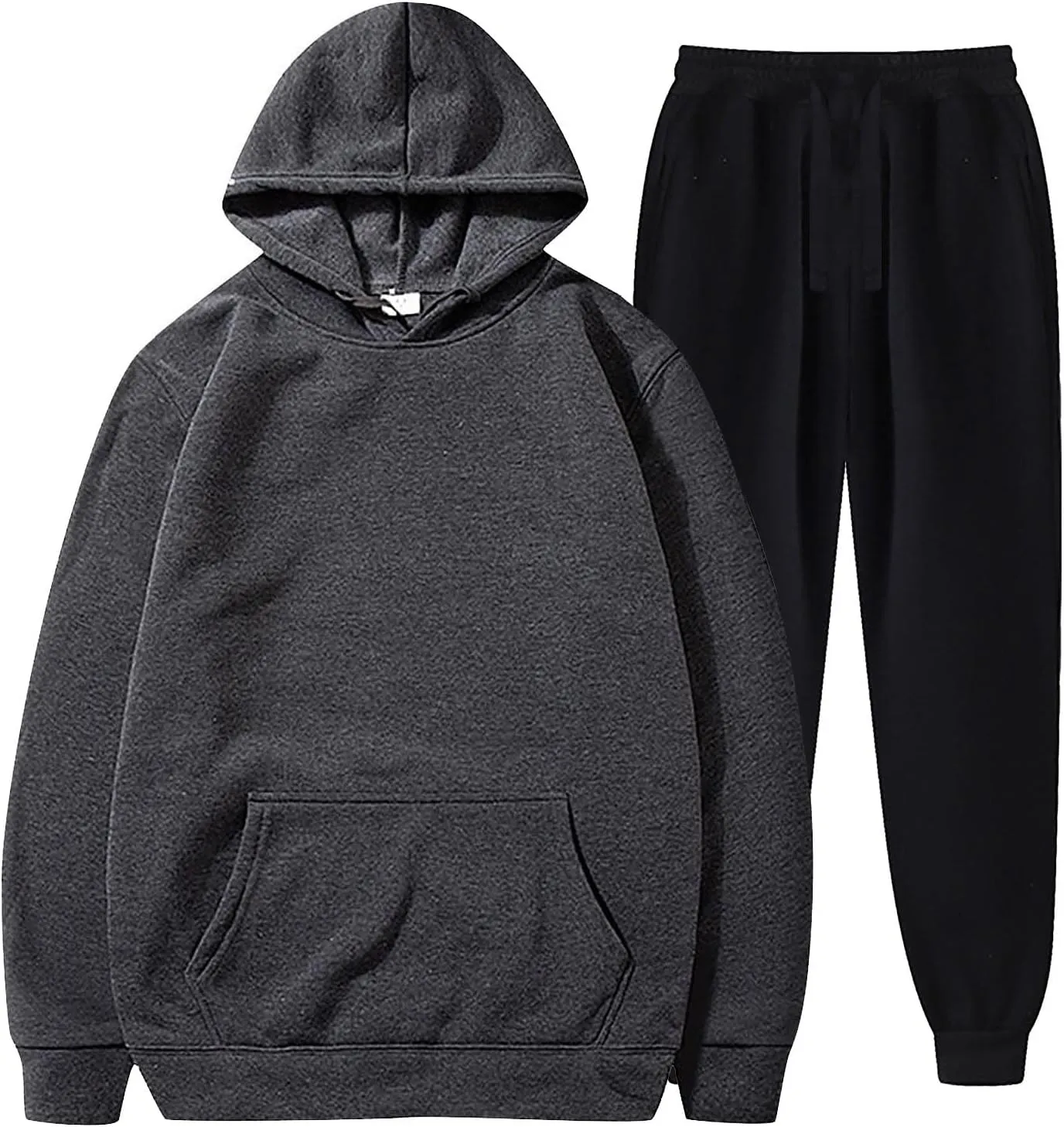 DuDubaby Men's and Women Winter Sports Casual Fitness Suit with Dots Hoodie Sweatshirt and Pants