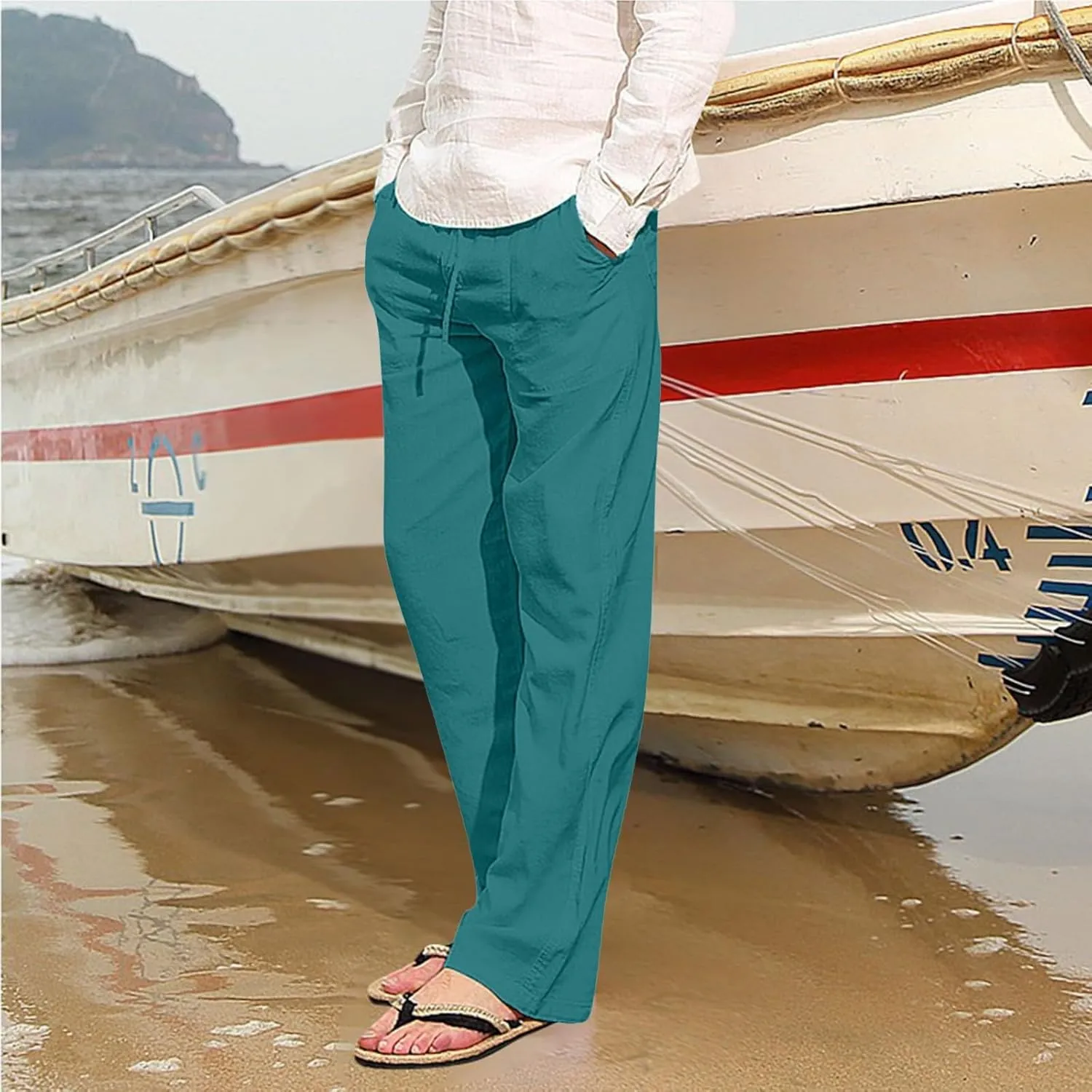 FZVYD Korean Pants Mens Joggers Cargo Pants Fashion Casual Sweatpants Work Pants Drawstring Loose Trousers with Pockets