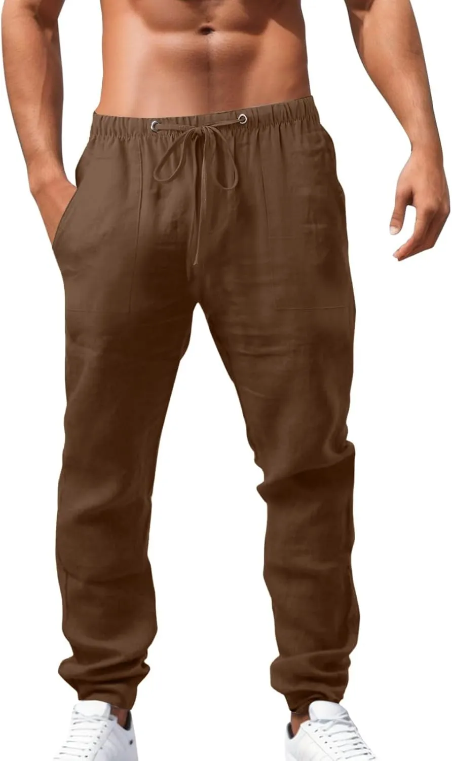 FZVYD Korean Pants Mens Joggers Cargo Pants Fashion Casual Sweatpants Work Pants Drawstring Loose Trousers with Pockets