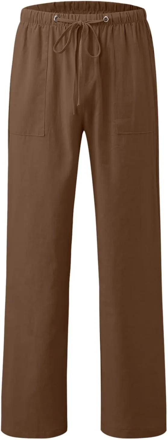 FZVYD Korean Pants Mens Joggers Cargo Pants Fashion Casual Sweatpants Work Pants Drawstring Loose Trousers with Pockets