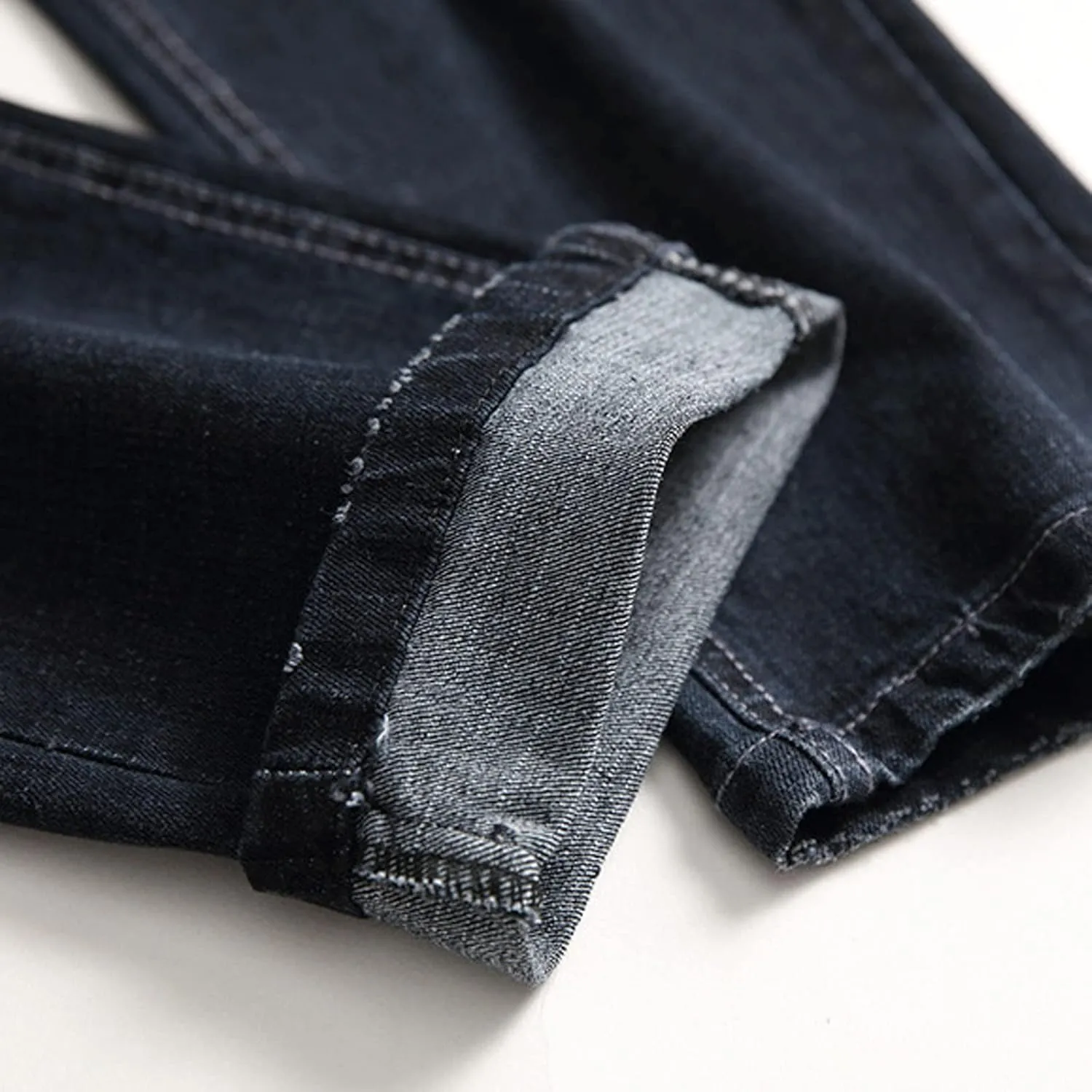 Jeans for Men Stretch Fit Slim Destroyed Distressed Taper Zipper Pants with Holes Distressed Tapered Jeans 2025