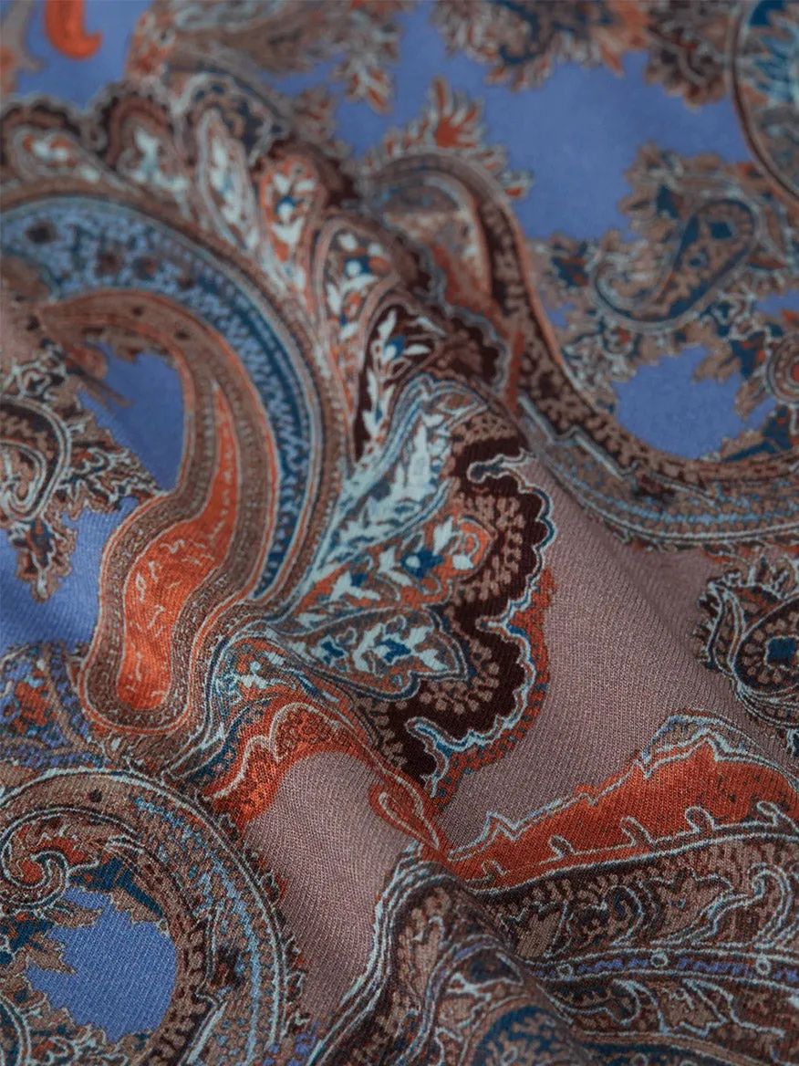 L'Agence Ressi Fitted Tee in Periwinkle Multi French Paisley