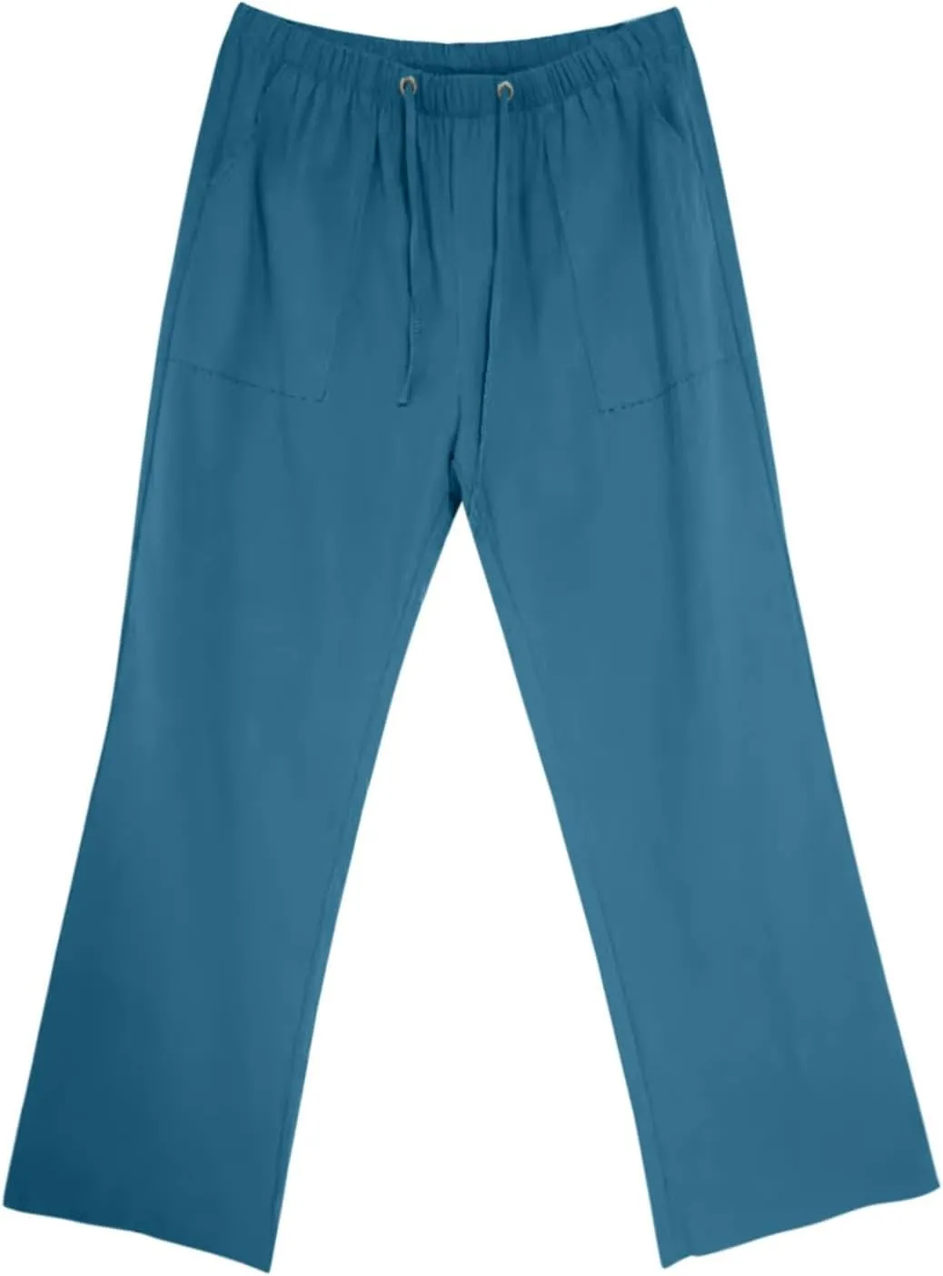 Linen Pants Men Casual Elastic Waist Straight Leg Capri Pants Comfort Breathable Summer Beach Wedding Cropped Trouser