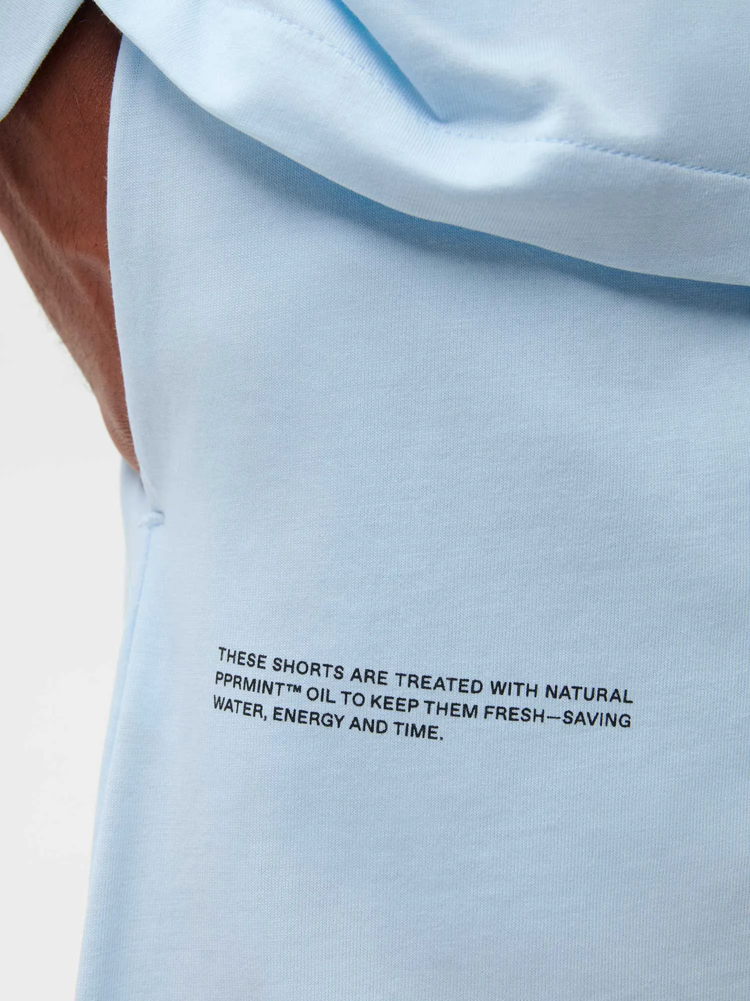 Mens Archive Cotton Pajama Loose Shorts—moonstone blue