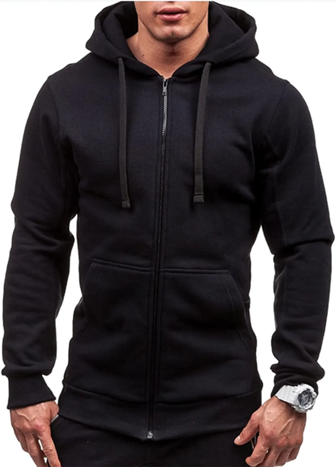 Men's Polyester Sweatshirt Casual Camouflage Sports Sweatshirt Long Sleeve Zipper Hooded Jacket Coat