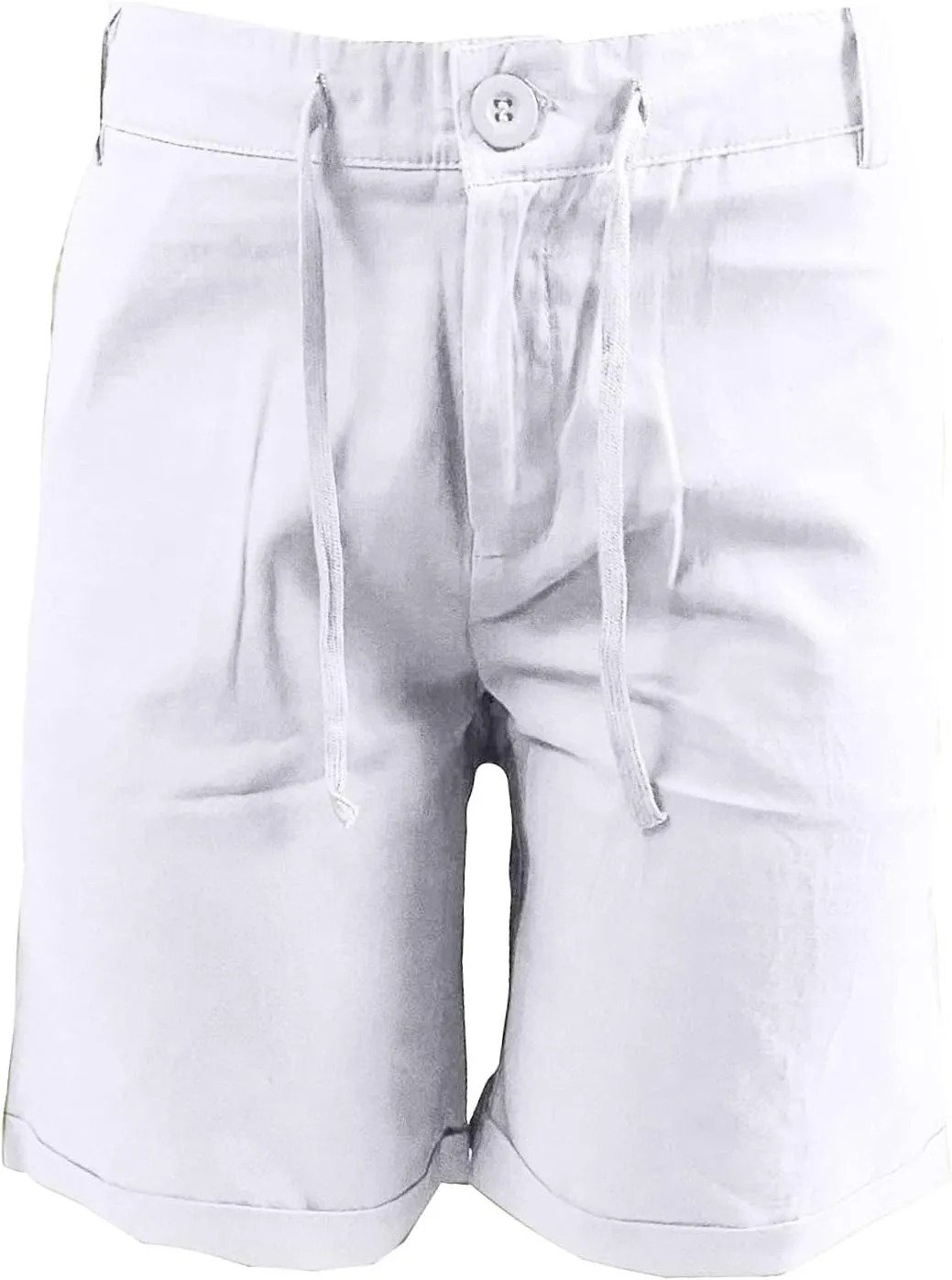 Mens Summer Linen Shorts Plus Size Drawstring Waistband Casual Shorts Loose Breathable Beach Outdoor Lounge Shorts