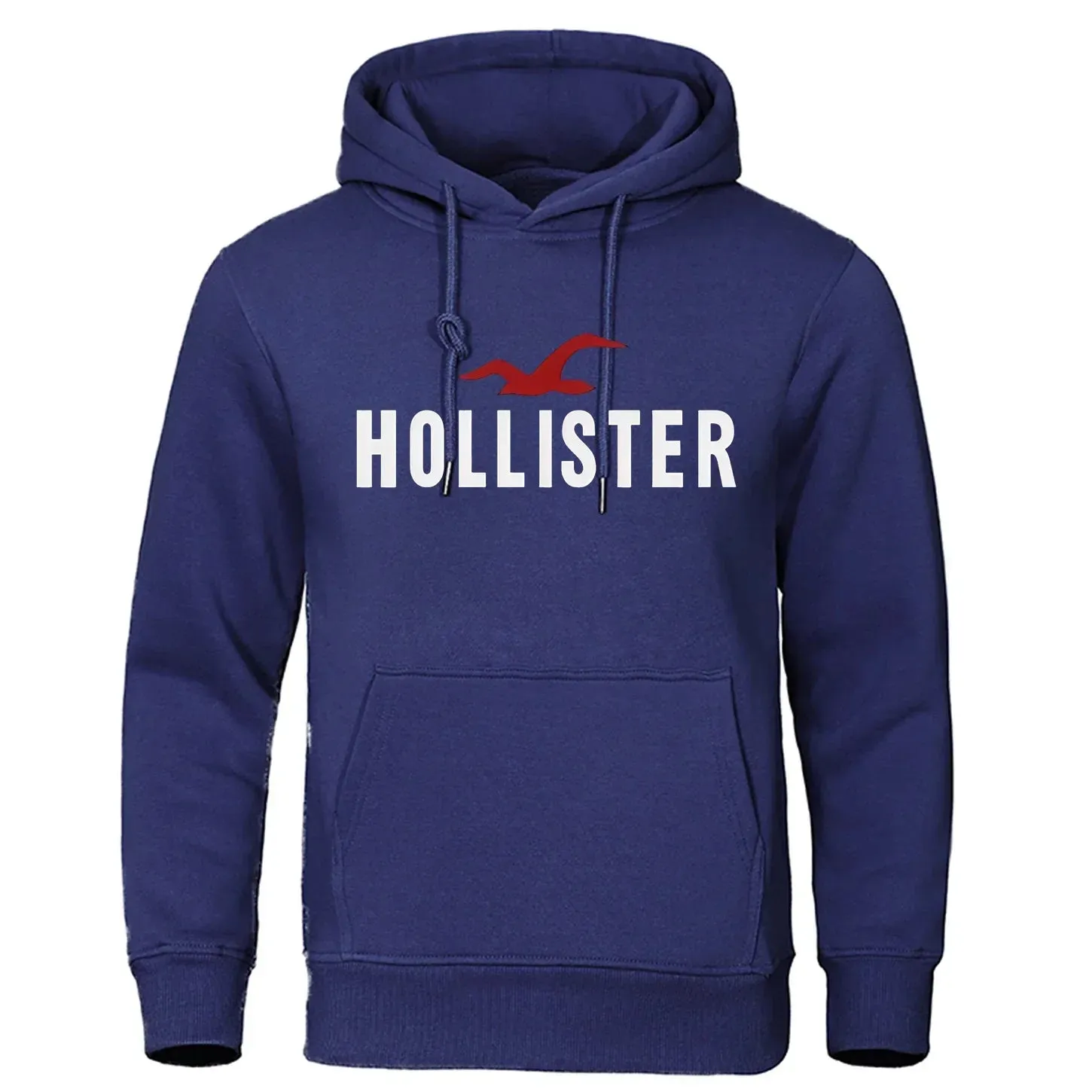 New trendy autumn and winter Hollister printed casual men's round neck hooded sweatshirt with pullover and hip-hop hoodie
