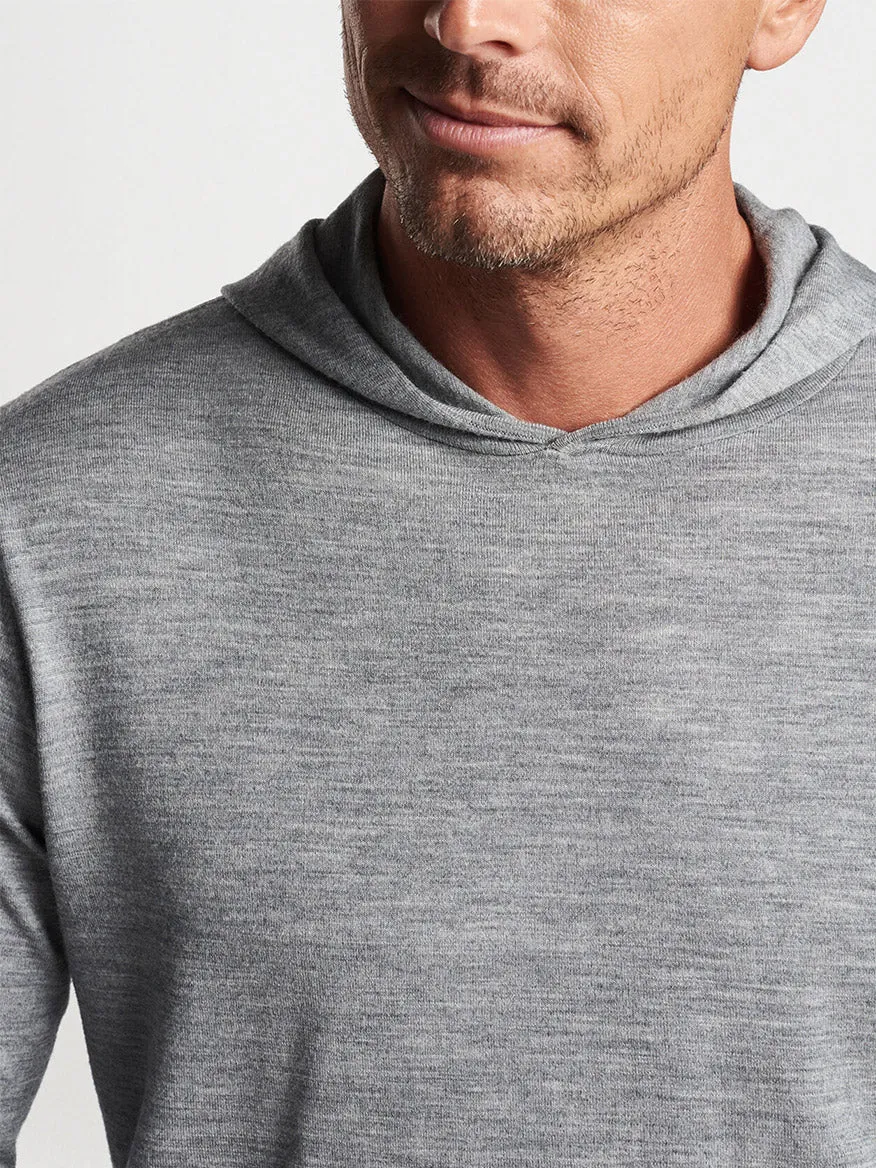 Peter Millar Excursionist Flex Popover Hoodie in Gale Grey
