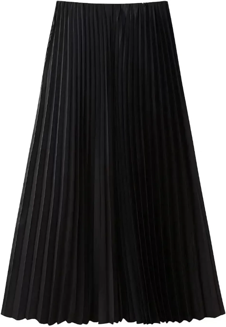 Pleated Long Skirt Woman Satin High Waist Skirt Women Chic Office Midi Skirts for Women Draped Women's Skirts