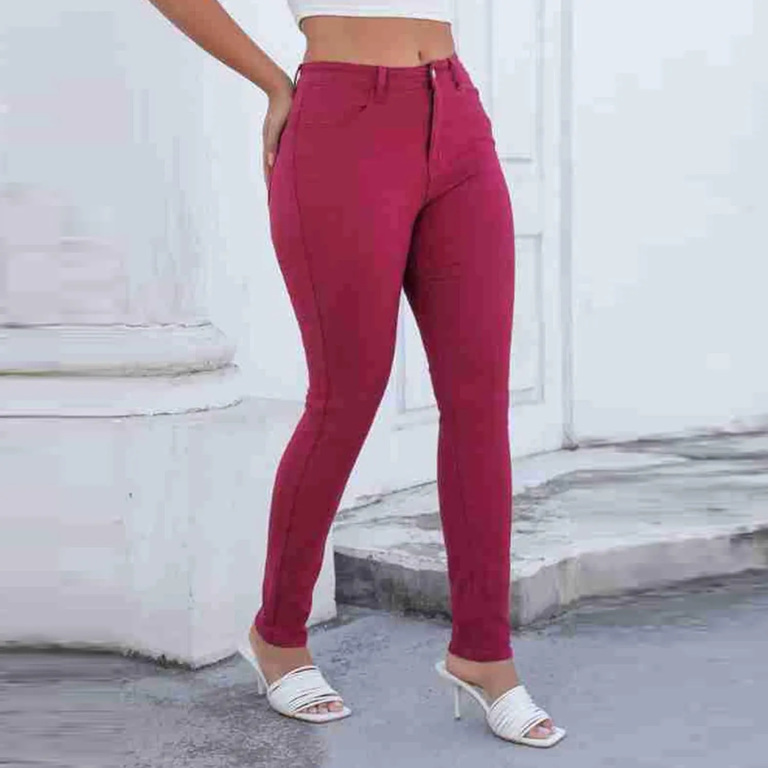 Skinny Jeans for Women High Waist Stretchy Tummy Control Jeggings Soft Slim Fit Dneim Leggings with Pockets