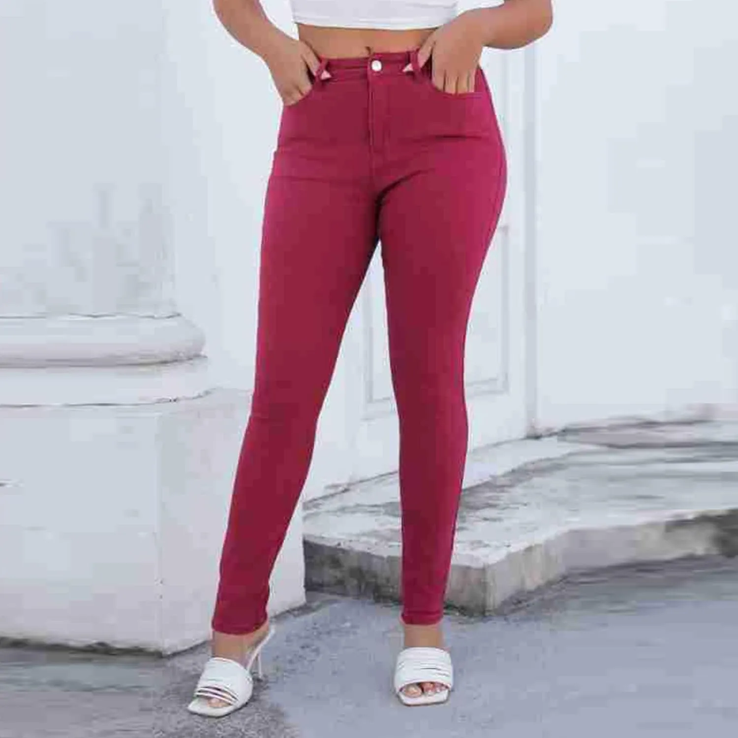 Skinny Jeans for Women High Waist Stretchy Tummy Control Jeggings Soft Slim Fit Dneim Leggings with Pockets