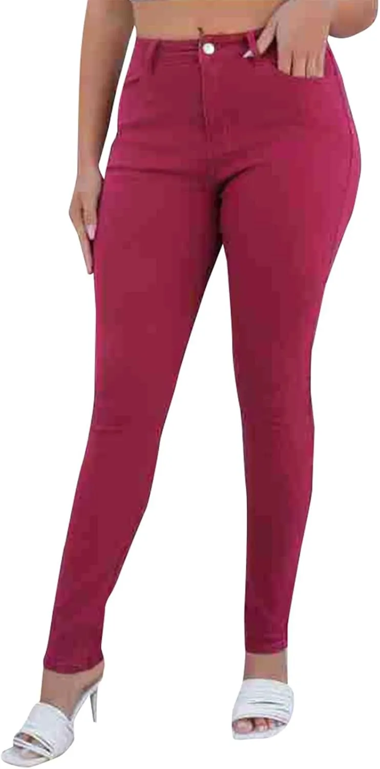 Skinny Jeans for Women High Waist Stretchy Tummy Control Jeggings Soft Slim Fit Dneim Leggings with Pockets