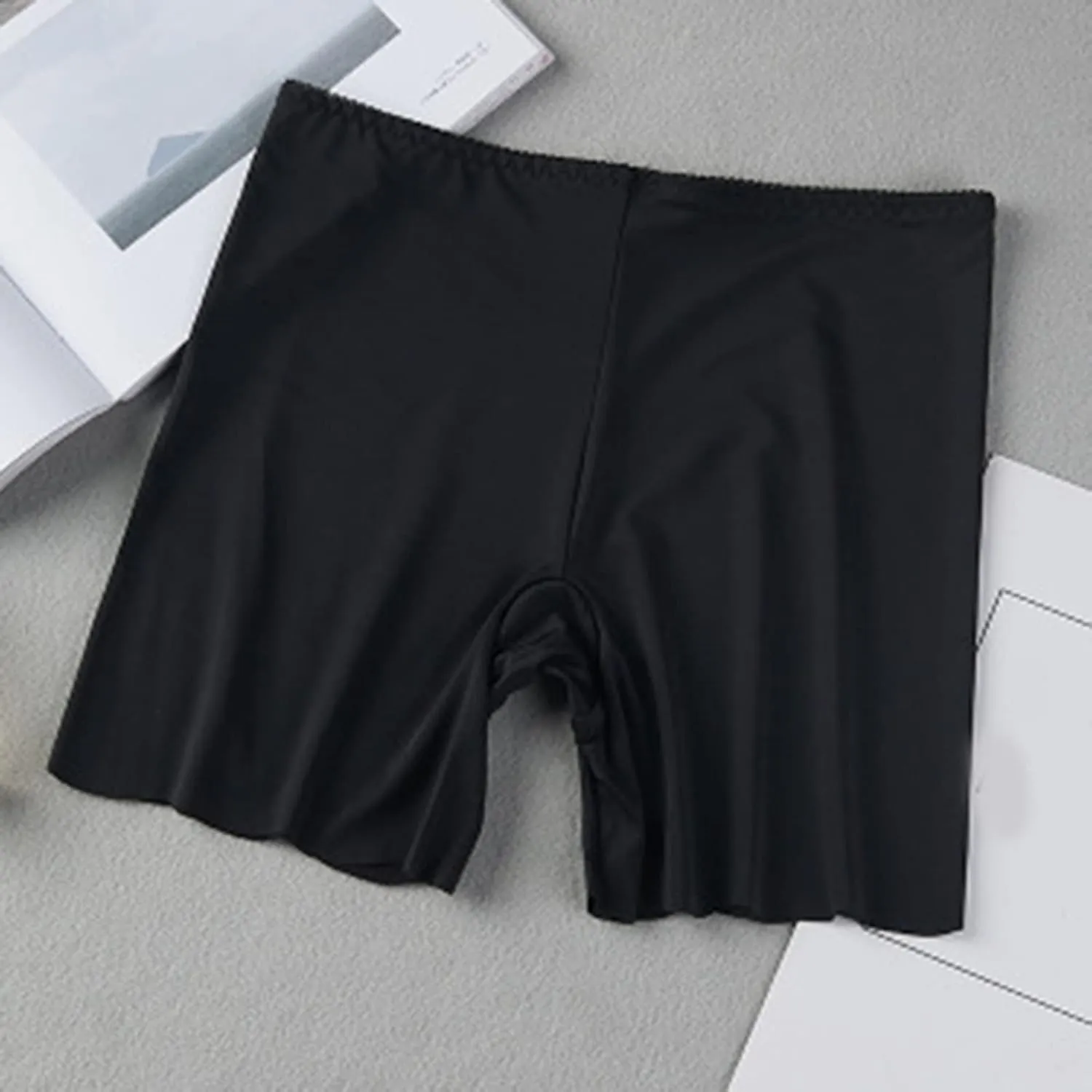 Slim Fit Shorts Women Stretch Smooth Lace Trim Workout Yoga Shorts Under Dresses Comfortable Workout Biker Shorts