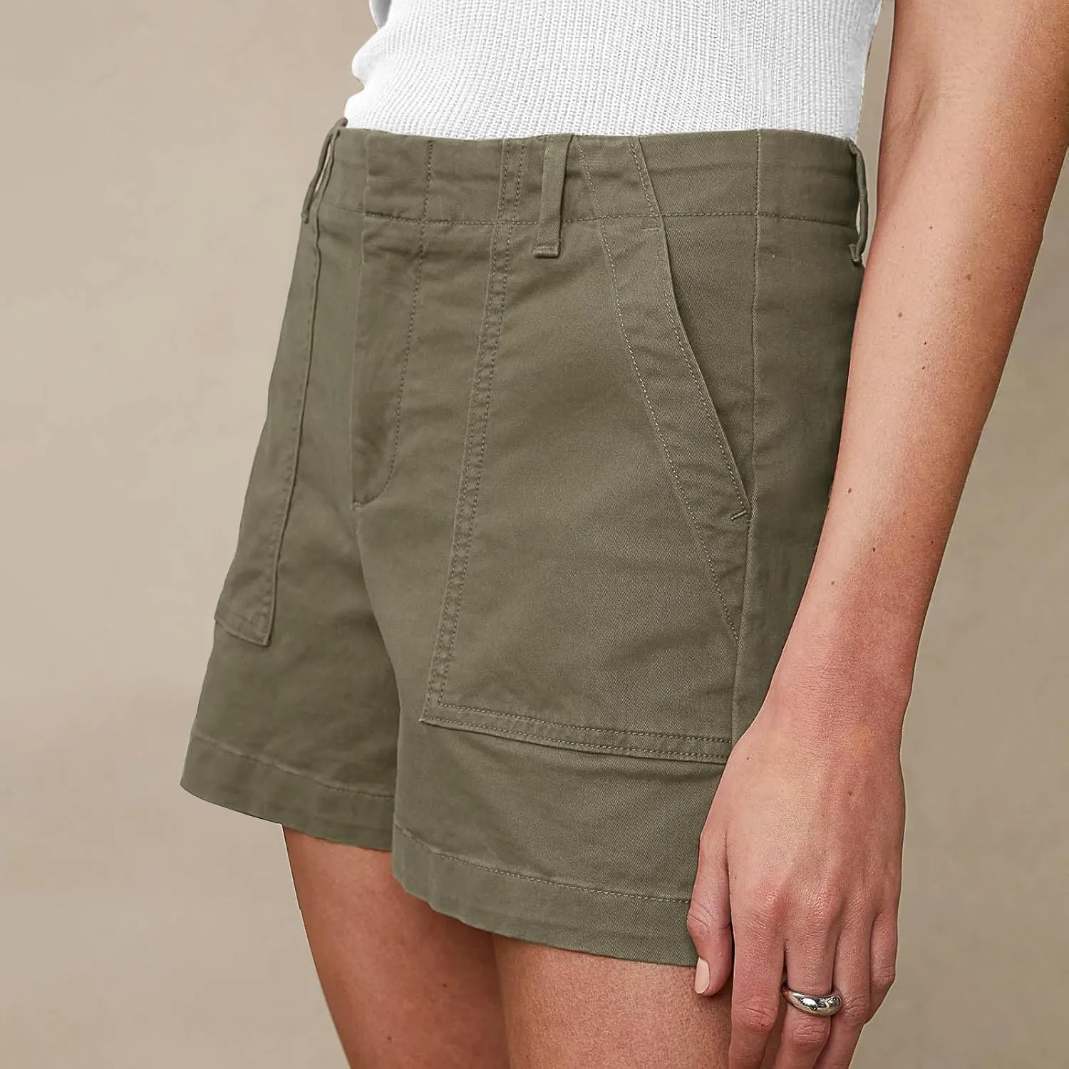 Summer Cargo Shorts Women Casual Loose Fit High Waisted Shorts Stretchy Lounge Shorts with Pockets Cozy Hiking Shorts
