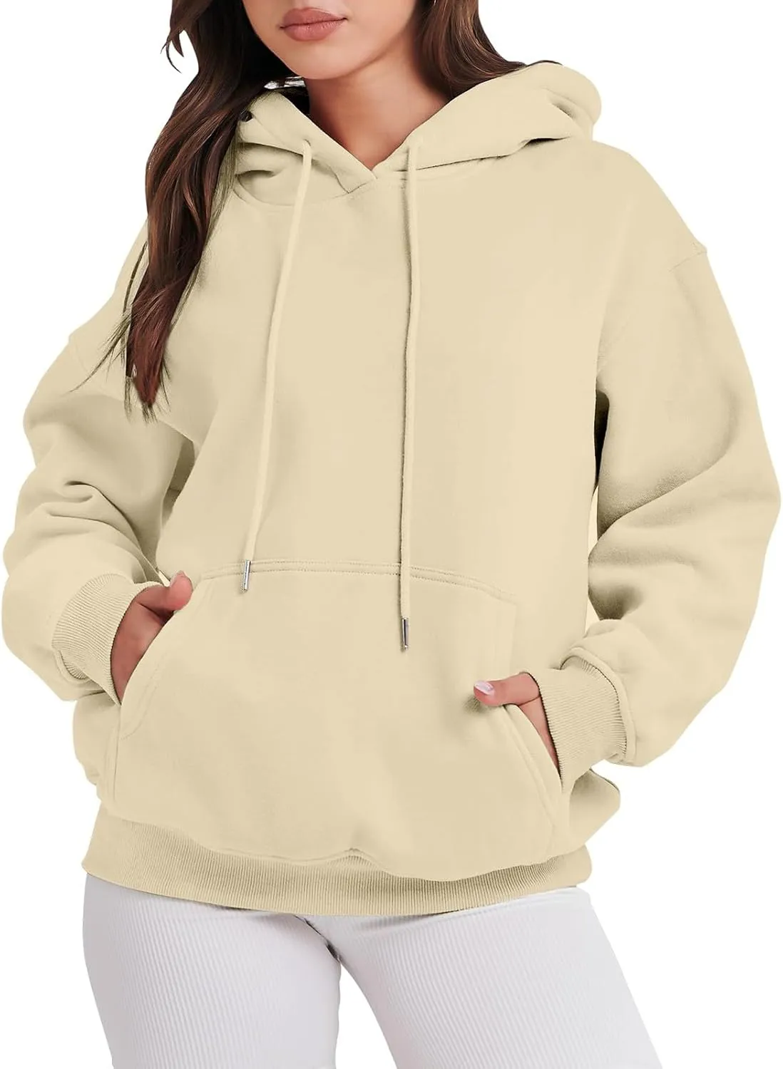 Womens Hoodies Casual Long Sleeve Drawstring Women's Casual Pocket Hoodie Long Sleeve Fashion Rope Pullover Hoodie